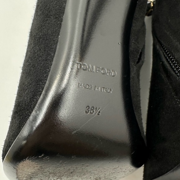 TOM FORD Sue Padlock Suede Ankle Bootie Black - Picture 14 of 15